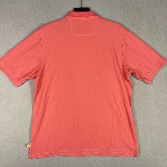 Tommy Bahama Supima Mens L‎ Polo Shirt Orange Relaxed Fit - Picture 11 of 12